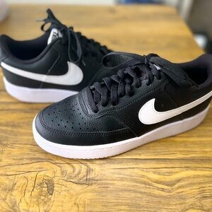 Nike Court Vision Black w/ White Shoes
